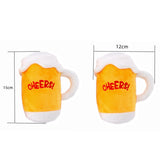 1PCS Cute Pet Plush Toy Creative Beer Bottle Cup Pet Squeaky Toy Pet Bite Toy Dog Bite Toy Simulation Funny Toy for Pet