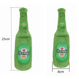 1PCS Cute Pet Plush Toy Creative Beer Bottle Cup Pet Squeaky Toy Pet Bite Toy Dog Bite Toy Simulation Funny Toy for Pet