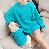 Winter  Family Parent-Child Matching Clothes For Dog Pet Cat Bulldog Dog Coat Jacket Hoodie Shirt For Women Dog Costume Outfits