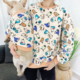 Cute Dog head Winter Fleece Family Clothes For Dog Parent-Child Outfit Small Medium Dog Coat Jacket Bulldog Pet Cat Pajamas