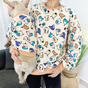 Cute Dog head Winter Fleece Family Clothes For Dog Parent-Child Outfit Small Medium Dog Coat Jacket Bulldog Pet Cat Pajamas