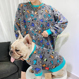Cute Dog head Winter Fleece Family Clothes For Dog Parent-Child Outfit Small Medium Dog Coat Jacket Bulldog Pet Cat Pajamas