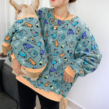 Cute Dog head Winter Fleece Family Clothes For Dog Parent-Child Outfit Small Medium Dog Coat Jacket Bulldog Pet Cat Pajamas