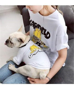 For Dog Pet Cartoon Summer Small Medium Dog Pet Cat Clothes Shirt Pajamas Women Shirt Dress Family Parent-Child Clothes Outfits