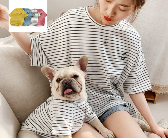 Family Clothes For Dog Small Big Large Dog Clothes Coat summer T  shirt Strip Dog Shirt Adult Shirt Dog Pajamas clothing