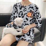 Dog Parent-Child Matching Outfit Family Clothes Leopard Summer Small Medium Pet Cat Clothes Hoodie Shirt Pajamas Women Men Shirt