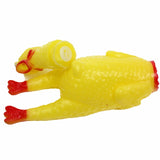 Funny Cartoon Rubber Screaming Chicken Big Dog Puppy Interactive Chewing Dog Toy Cleaning Teeth Dog Excited Pet Squeaker Toys