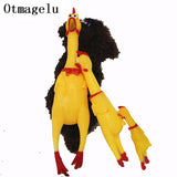 Funny Cartoon Rubber Screaming Chicken Big Dog Puppy Interactive Chewing Dog Toy Cleaning Teeth Dog Excited Pet Squeaker Toys