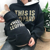 Leopard Fleece Family Clothes For Dog Parent-Child Outfit Small Large Dog Fleece Coat Jacket Bulldog Pet Cat Pajamas Hoodi Shirt