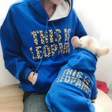 Leopard Fleece Family Clothes For Dog Parent-Child Outfit Small Large Dog Fleece Coat Jacket Bulldog Pet Cat Pajamas Hoodi Shirt