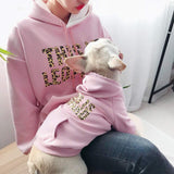 Leopard Fleece Family Clothes For Dog Parent-Child Outfit Small Large Dog Fleece Coat Jacket Bulldog Pet Cat Pajamas Hoodi Shirt