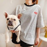 Cute Strip Dog Family Parent Outfits Clothes For Pet Cat Summer Cotton Small Medium Dog Vest Hoodie Shirt Women Shirt Pajamas