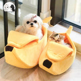 Banana Cat Pet Bed Dog Bed House Mat Durable Cozy Cute Cushion Basket Soft Warm Funny Portable Puppy Kitten mats Cat Kawaii Beds