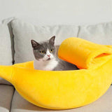 Banana Cat Pet Bed Dog Bed House Mat Durable Cozy Cute Cushion Basket Soft Warm Funny Portable Puppy Kitten mats Cat Kawaii Beds