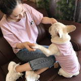 Fashion Parent-child Small Dog T-shirt Pet Clothes Classic Stripe Teddy Vest Matching Family Pet Adult Clothes Dog Clothes