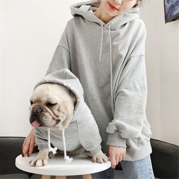 New2019 warm Pet Matching Hoodie Spring Dog Clothes For French Bulldog Solid Dog Coat Warm Family Clothes For Dogs Puppy Costume
