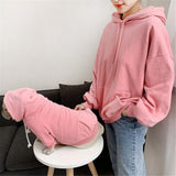 New2019 warm Pet Matching Hoodie Spring Dog Clothes For French Bulldog Solid Dog Coat Warm Family Clothes For Dogs Puppy Costume