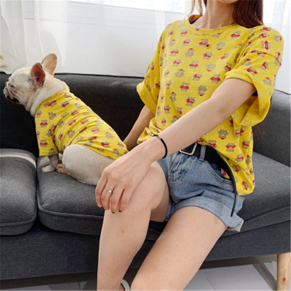 2020 Hot Selling Pet Costume Puppies Kittens Nice Look Family Matching Clothes Velvet Parent-Child With Cat Dog Cartoon Clothing