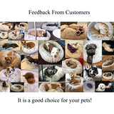 Round Long Plush Dog Beds for Large Dogs Pet Products Cushion Super Soft Fluffy Comfortable Cat Mat Supplies Accessories
