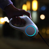 2021 Houndsy Pet Leash Dog Traction Rope Flexible Ring Shape 3m / 4.5m with Rechargeable LED Night Light