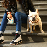 2021 Houndsy Pet Leash Dog Traction Rope Flexible Ring Shape 3m / 4.5m with Rechargeable LED Night Light