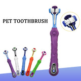 Pet Toothbrush Toothpaste Kit Three Sided Dog Brush Addition Bad Breath Tartar Teeth Care Dog Cat Cleaning Mouth Dog toothbrush