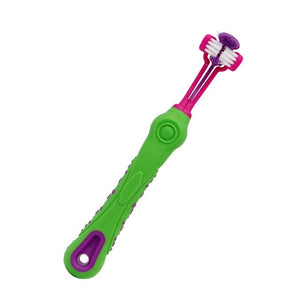 Pet Toothbrush Toothpaste Kit Three Sided Dog Brush Addition Bad Breath Tartar Teeth Care Dog Cat Cleaning Mouth Dog toothbrush