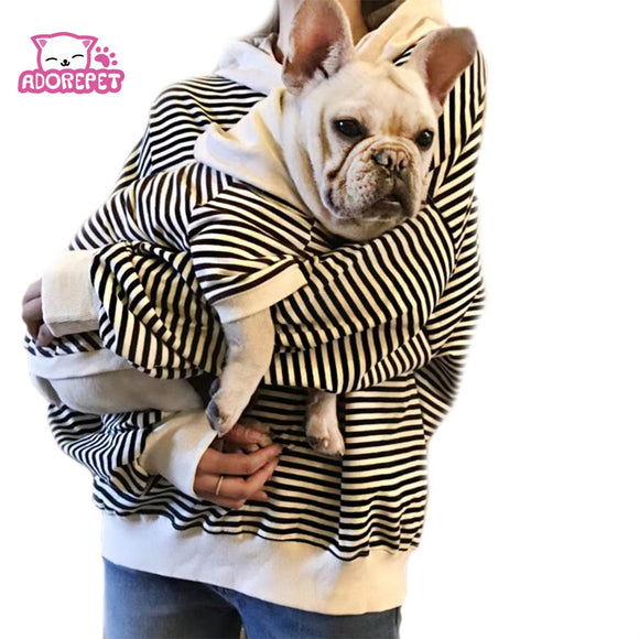 Family Clothes For Dog Small Big Large Dog Clothes Coat Jacket Strip Dog Hoodie Shirt Adult Hoodie Shirt Dog Pajamas clothing