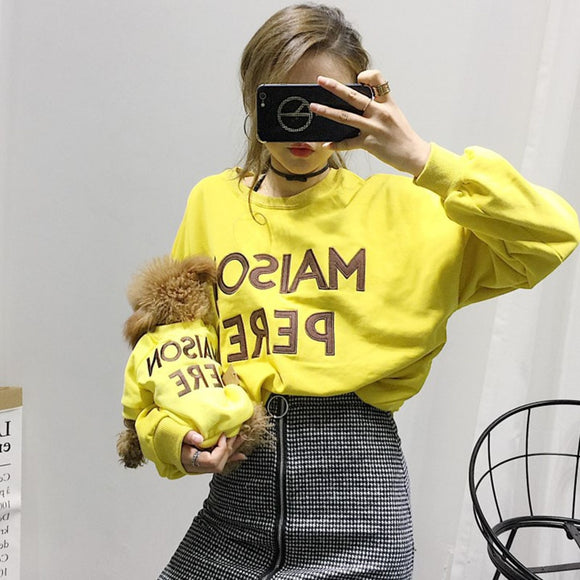 Family Clothes For Dog Letter Flecce Small Big Large Dog Clothes Coat Jacket Dog Hoodie Shirt Adult Hoodie Dog Pajamas clothing