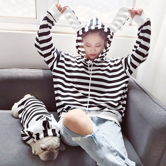 Rabbit Ear Family Clothes For Dog Small Big Large Dog Clothes Coat Jacket Dog Hoodie Shirt Women Shirt Dog Clothing Costume