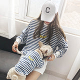 Strip Family Clothes For Dog Small Big Large Dog Clothes Coat Jacket Dog Hoodie Shirt Women Shirt Hoodie Dog Pajamas Clothing