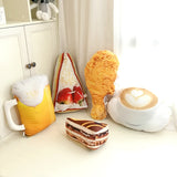Drop shipping Simulation Food Shape Plush Pillow Creative Cake Coffee Beer Plush Toys Stuffed Cushion Home Decor Gifts for Kids