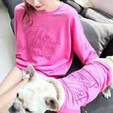 Fashion Letter Family Clothes For Dog Pet Pitbull Dog Coat Jacket For Small Medium Dog Cootn Hoodie Shirt For Women Dog Pajamas