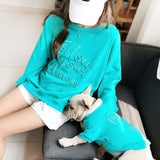 Fashion Letter Family Clothes For Dog Pet Pitbull Dog Coat Jacket For Small Medium Dog Cootn Hoodie Shirt For Women Dog Pajamas