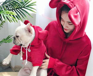 Family Clothes For Dog velvet Flecce Small Big Large Dog Clothes Coat Jacket Dog Hoodie Shirt Adult Hoodie Dog solid color