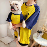 Family Clothes For Dog Summer Cotton Embroidery Small Big Large Dog Clothes Hoodie Shirt Adult Hoodie Shirt Dog Pajamas clothing
