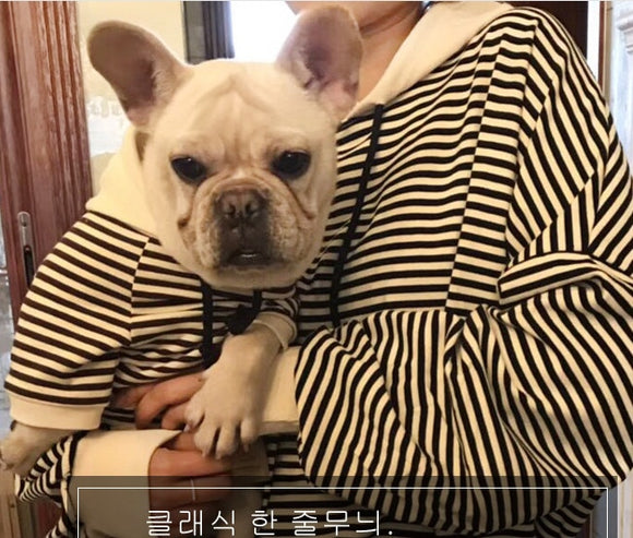 Family Clothes For Dog Small Big Large Dog Clothes Coat Jacket Strip Dog Hoodie Shirt Adult Hoodie Shirt Dog Pajamas clothing