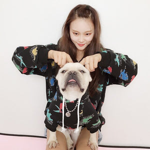 Winter Fleece Family Clothes For Dog Parent-Child Matching Outfit Small Medium Dog Coat Jacket For Bulldog Pet Cat Pajamas Hoodi